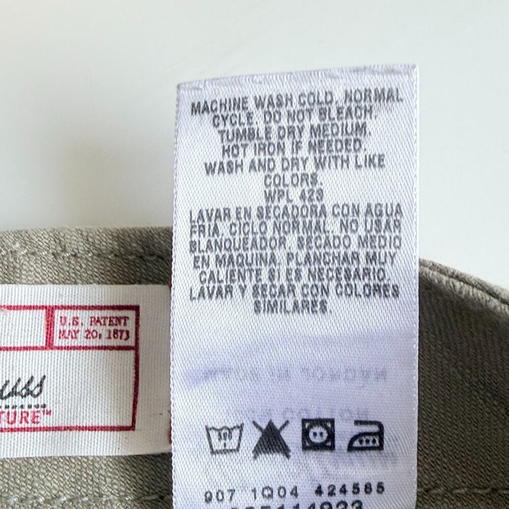 Levis Cargo Pants Misses Size 10 Olive Green Cropped Ankle Casual Relaxed - Picture 9 of 9